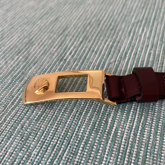 Vintage Dotty Smith Belt and Buckle Leather w/Gold-tone Shell Buckle Med - Picture 10 of 13